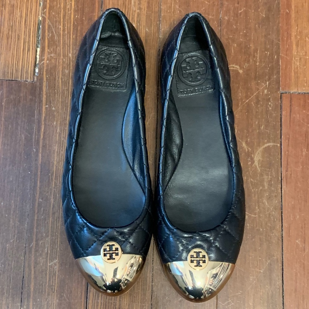 Tory Burch Ballet Flats. Leather Black. Size 7.5.
